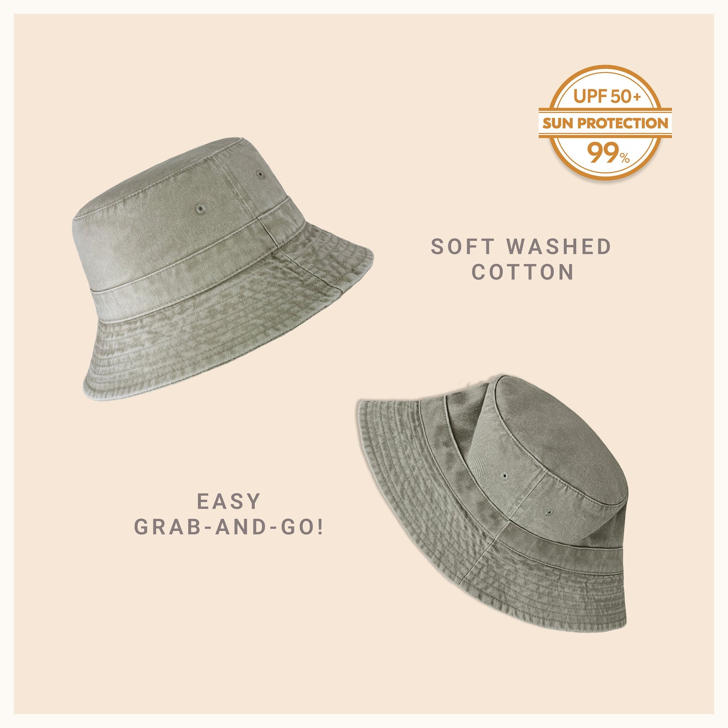 Classic Washed Cotton Bucket Hat – Unisex Canvas Sun Hat