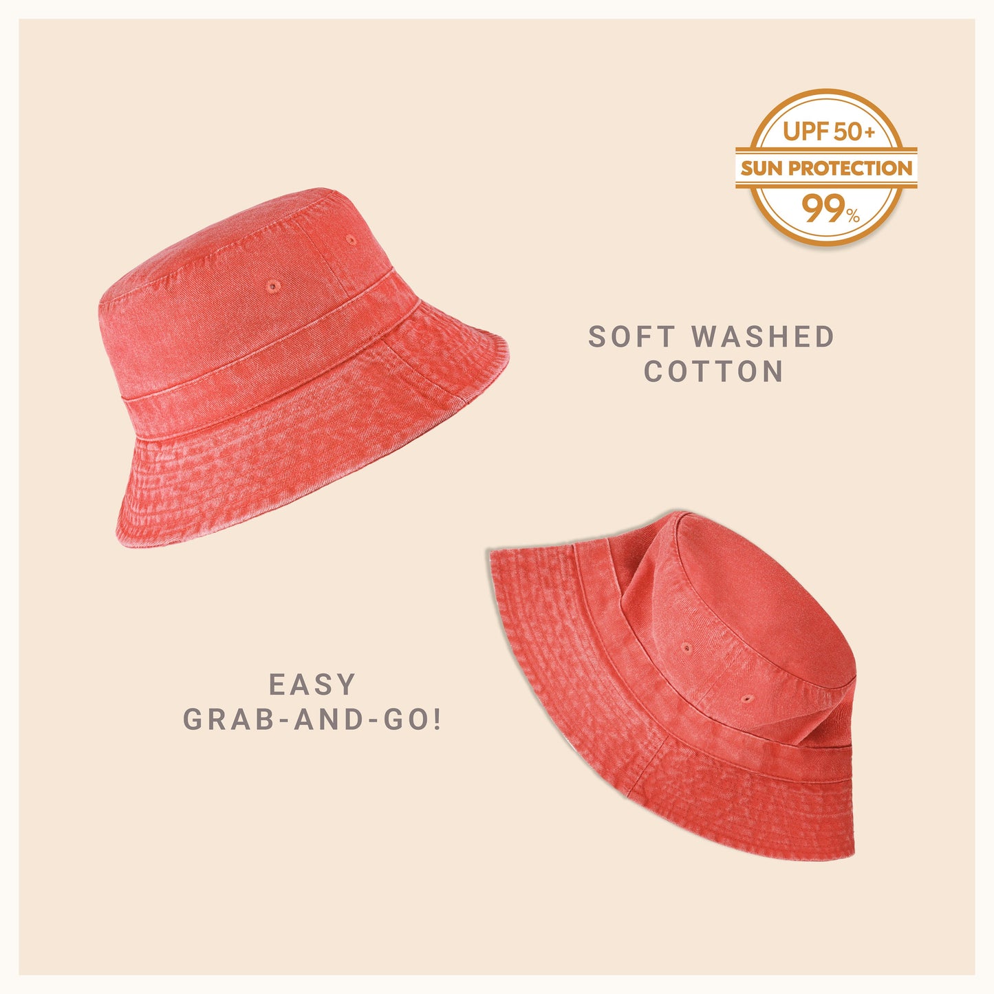 Classic Washed Cotton Bucket Hat – Unisex Canvas Sun Hat