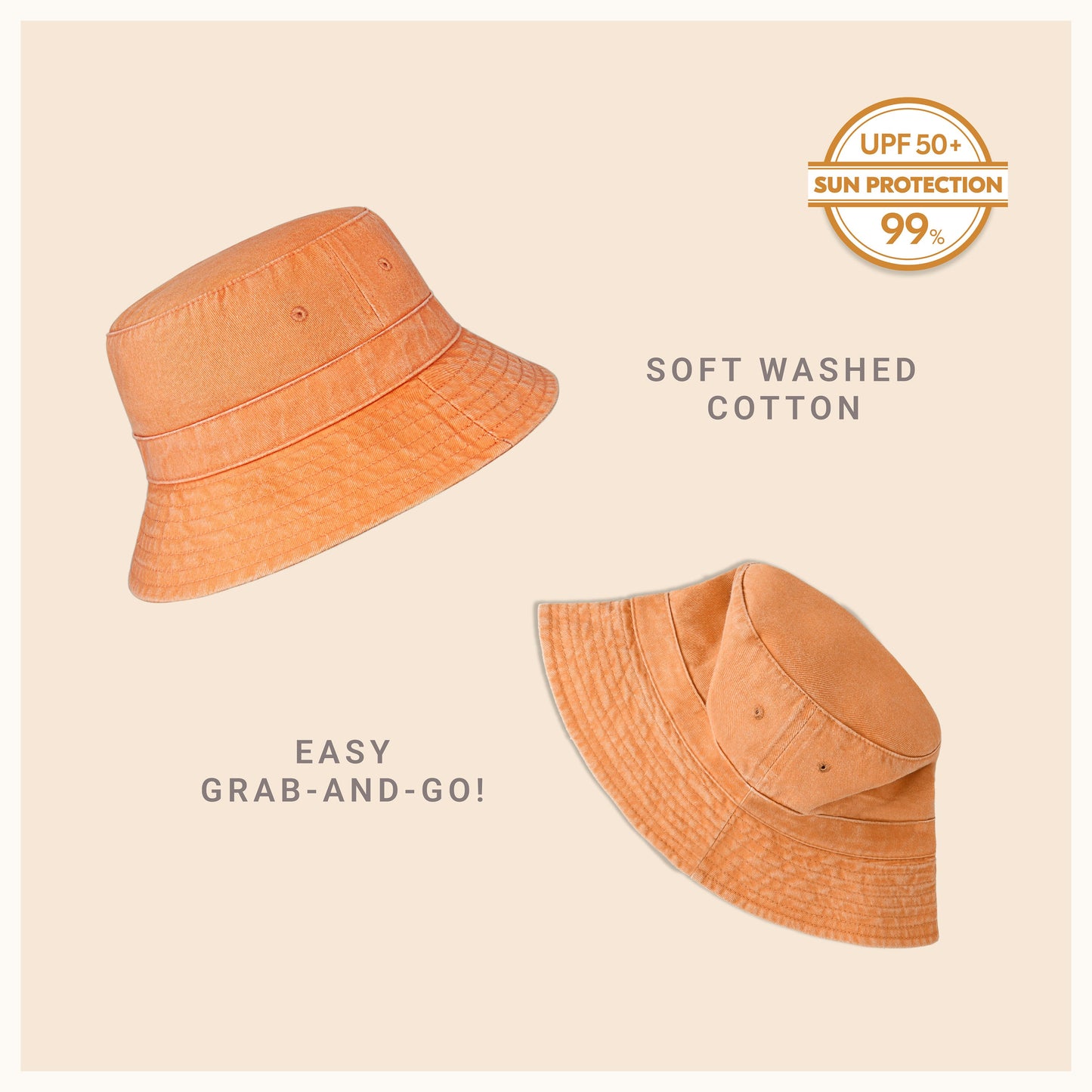 Classic Washed Cotton Bucket Hat – Unisex Canvas Sun Hat