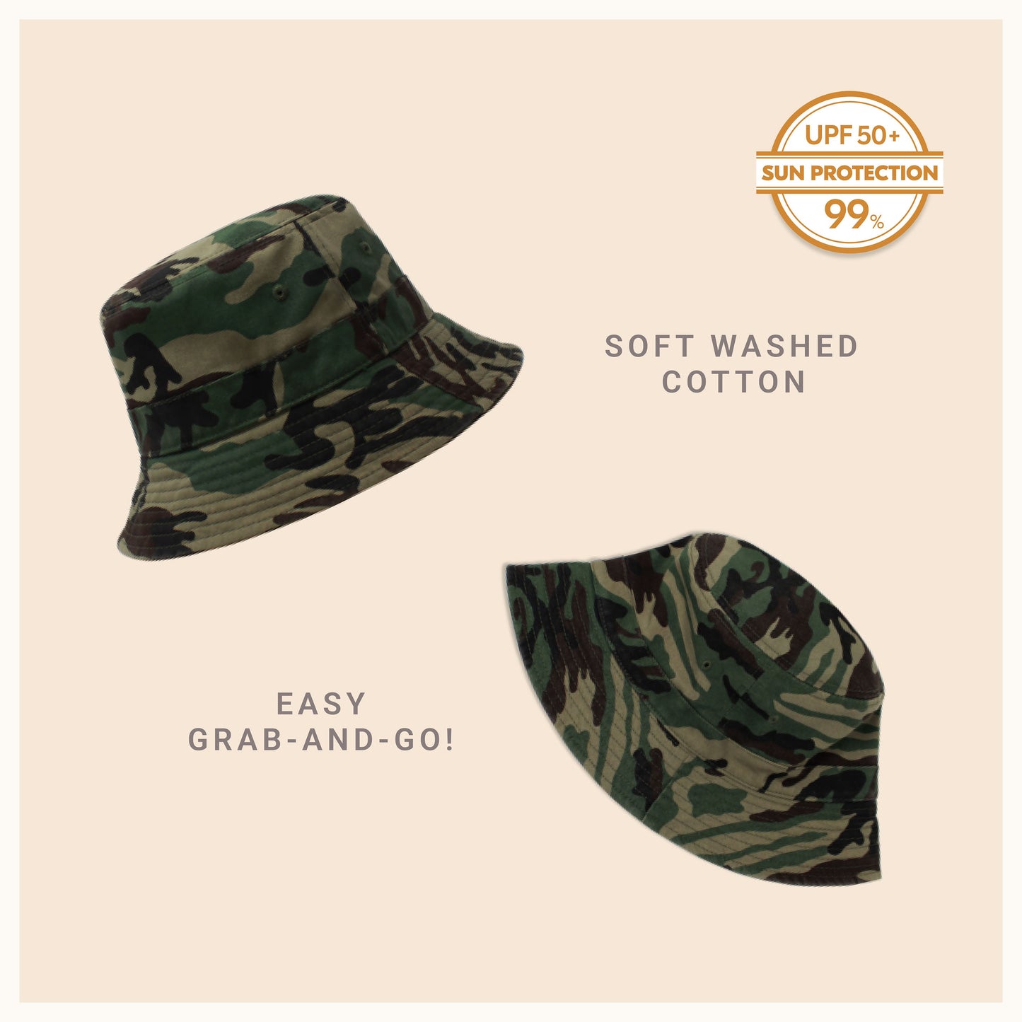 Classic Washed Cotton Bucket Hat – Unisex Canvas Sun Hat