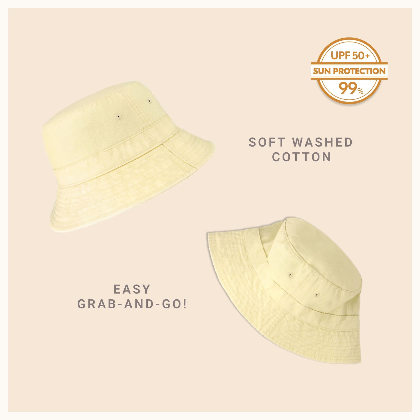 Classic Washed Cotton Bucket Hat – Unisex Canvas Sun Hat