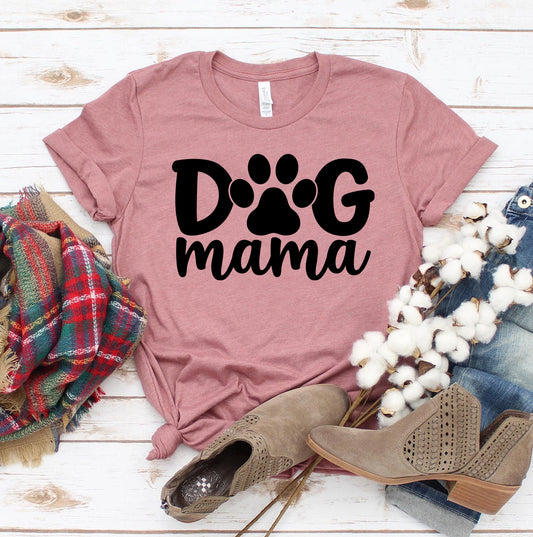 Dog Mama T-Shirt – Cute Paw Print Graphic Tee for Dog Lovers
